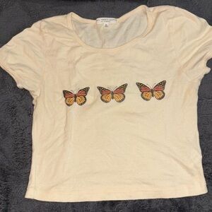 Yellow butterfly shirt